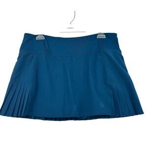 MPG Pleated Skort Womens Size L Teal Athletic Tennis Built In Shorts Lining